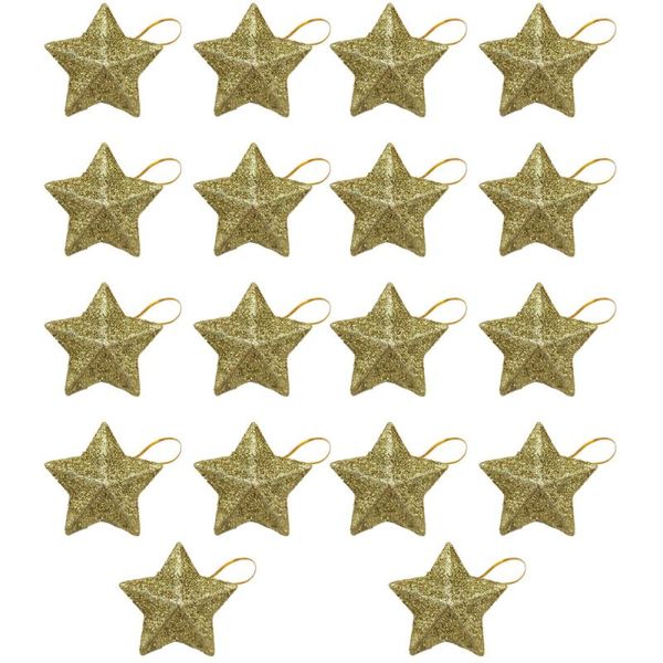 

christmas decorations 18pcs star glitter hanging ornament xmas tree decor pendant for home noel natal