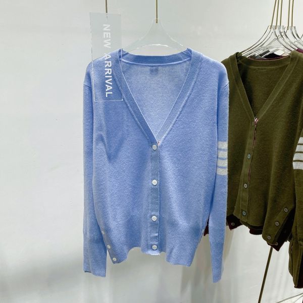 

1410tb wool couple korean loose sweater v-neck cardigan college style four bar women's wear, White;black