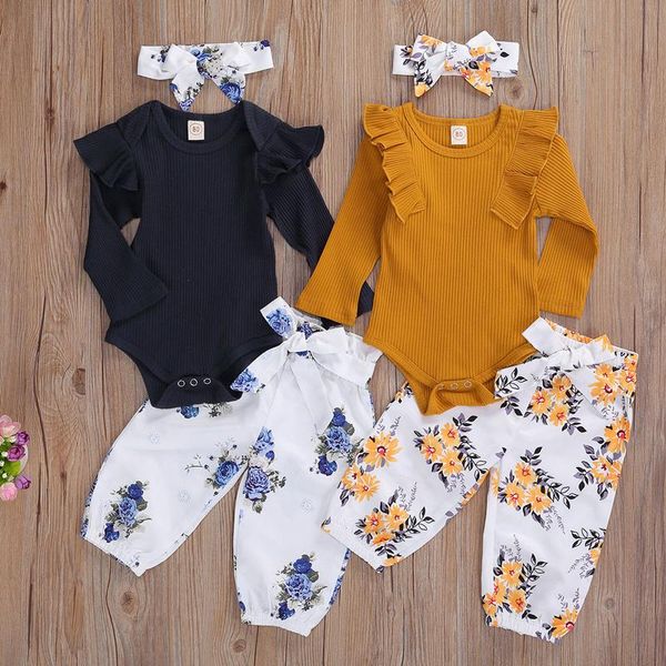 

clothing sets baby boys girls 2pcs outfits, knitted long sleeve v-neck romper + drawstring pants suits for comfortable, White