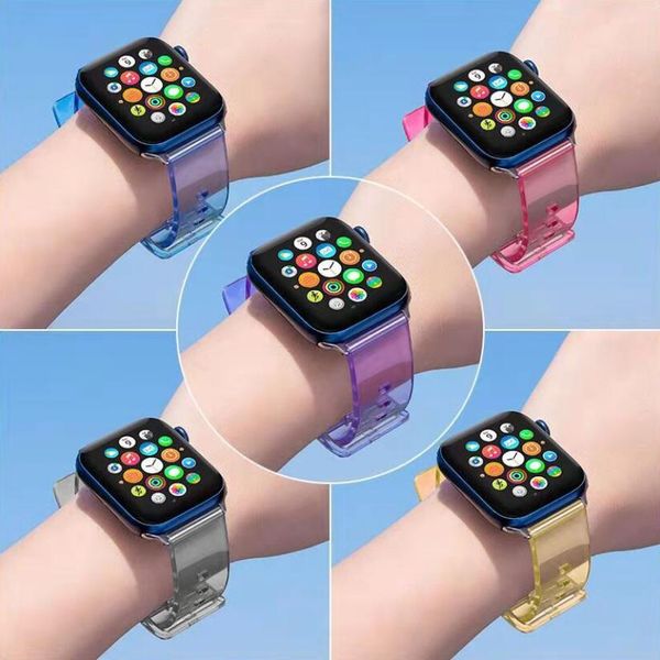 

watch strap for apple watch series 7 bands color changing strap under sunshine for men and women crystal clear sports wristband 41mm 45mm