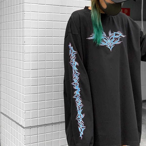 

women's t-shirt totem t shirt men women oversize vtm tee skateboard vetements long sleeve t-shirt dgvx, White