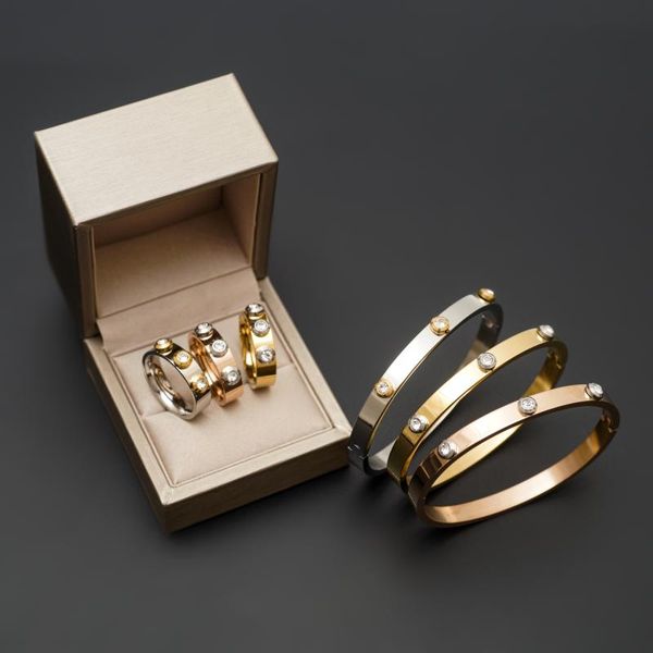 

stainless steel roman elements cz crystal jewelry set classic gold color rings for women men wedding party earrings & necklace, Silver