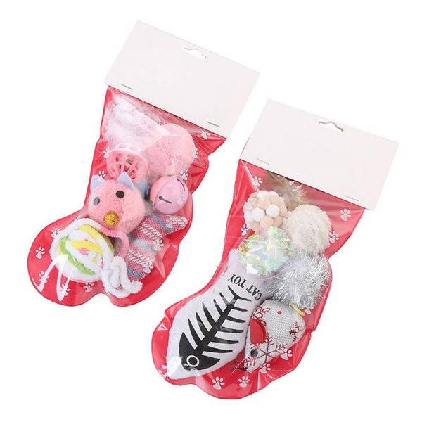 

cat toys christmas pet sock packing festive puppy stocking variety pack toy combination set