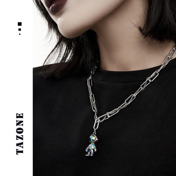 

chains men/women creativity space astronaut robot bubble dog pendant necklace hip-hop street personality punk jewelry selling, Silver