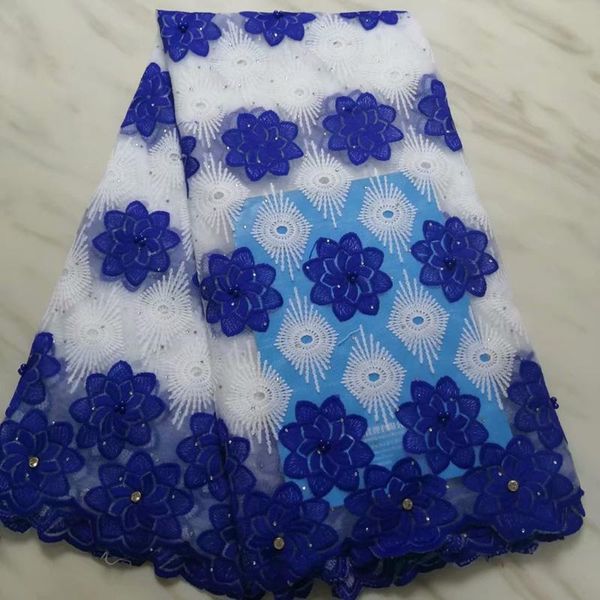 

ribbon arrival blue nigerian lace fabric 2021 french african tulle net with stones for wedding dress, Pink;blue