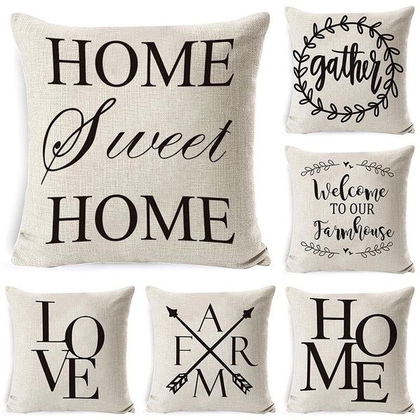 

cushion/decorative pillow simple nordic style linen valentine's day cover custom letter series sofa home 45x45cm