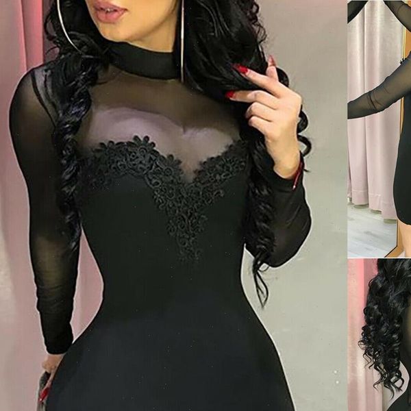 

bodycon party evening womens dress casual long sleeve mini, Black;gray