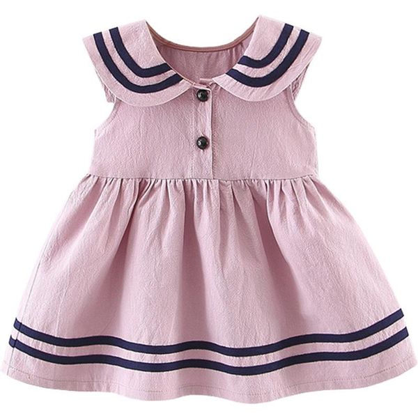 

summer girl navy design dress cotton born toddlers luxury princess children clothes cute pink infant outwear baby clothing girl's dress, Red;yellow