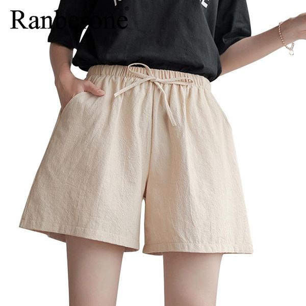 

ranberone sport shorts casual running women solid color outwear wide leg gym fitness jogging pants 2021, Black;blue