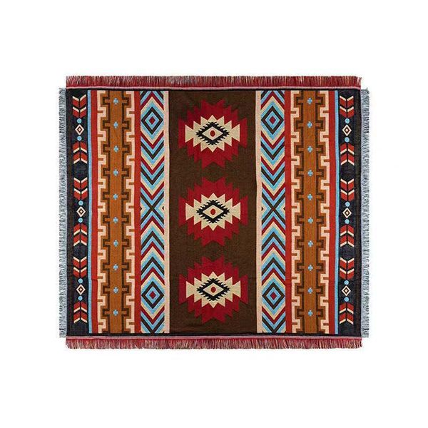 

blankets multifunction throw blanket bohemian plaid nap air tapestry picnic mats cover rugs knitted bedding