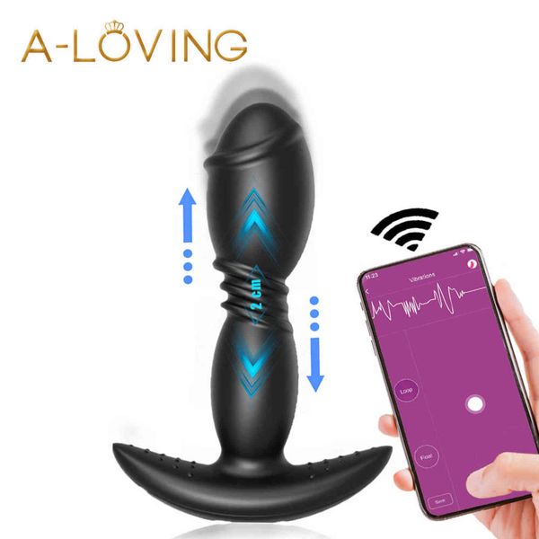 NXY adulto brinquedo app controle remoto empurrando próstata massageador vibrador vibrador bluetooth anal vibradores grandes bumbum plug brinquedos sexuais para homens gay 1118