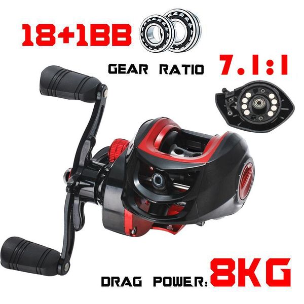 

baitcasting reels lizard 2021 18+1bb 10.1:1 bait casting fishing carretilha de pesca 8kg max darg low profile reel