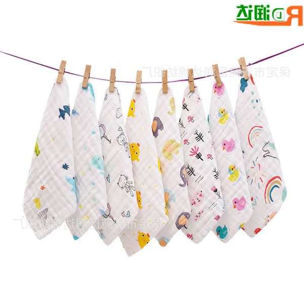 

handkerchief production of gauze fold six layer baby saliva diaper small square sweat face towel handkerchief, White