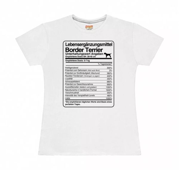 

t-shirt womens dose border terrier life supplements by siviwonder, White;black