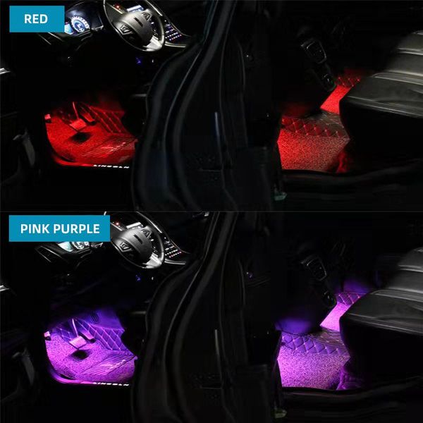 

interior&external lights strip led rgb for car interior atmosphere lamp romantic foot sound control 9smd