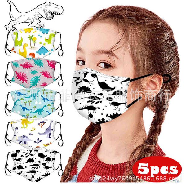 

children's adorable dinosaur printed animal protective mask with filter