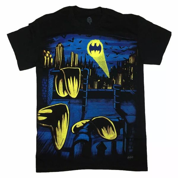 

dc comics melting batman logo t-shirt, White;black