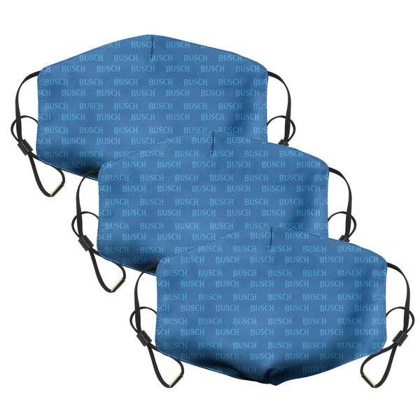 

three-piece adjustable busch light beer light shading white blue muth dust cycling mask, Silver