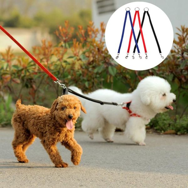 

dog collars & leashes nylon double walking couple puppy 2 way collar leash pet traction lead rope belt for small accessories