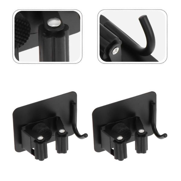 

hooks & rails 2pcs self-adhesive rustproof broom holder wall without mop with hook