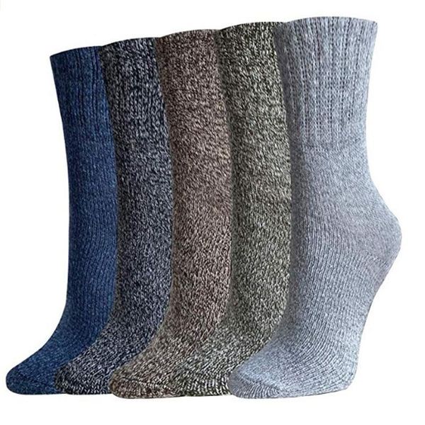 

men's socks winter middle tube pure cotton sweat absorption breathable deodorant plush terry warmer thicken thermal solid color, Black