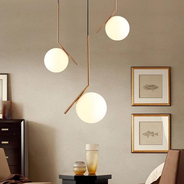 

pendant lamps modern style light nordic clothing decoration glass ball lamp living room bedroom minimalist restaurant