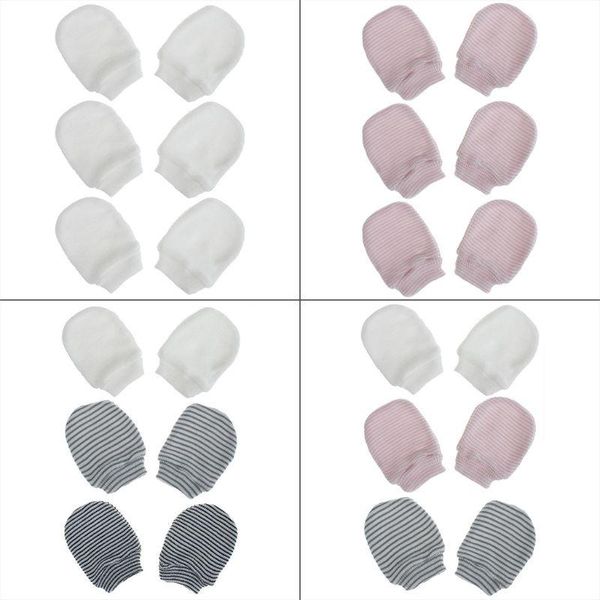 

hair accessories 3pair baby anti scratching soft gloves born protection face scratch mittens, Slivery;white