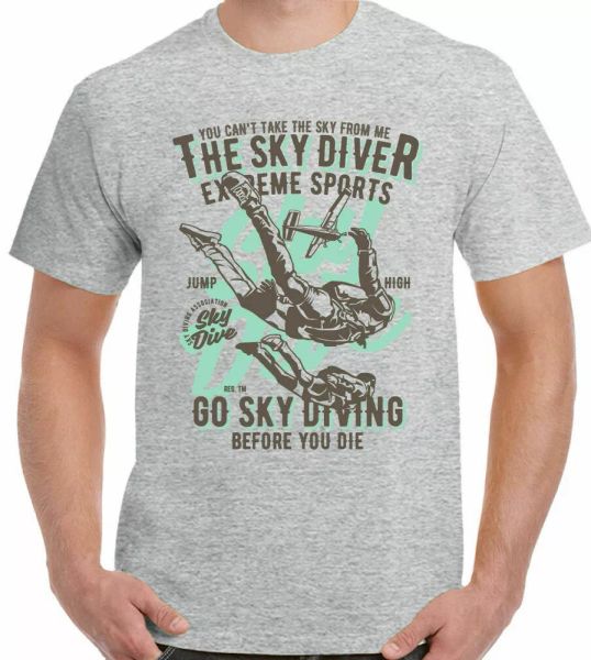 

skydiving t-shirt skydiver mens funny sky dive-fall, White;black