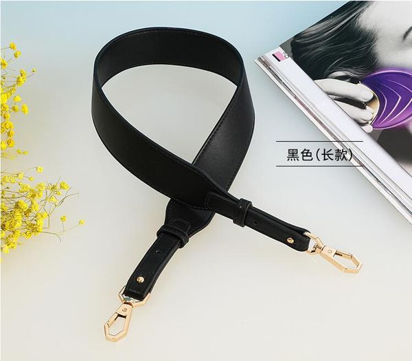 

diy women genuine leather bag strap 90*4cm bag accessories for luxury bag crossbody strap replacement shoulder bags belt, Black