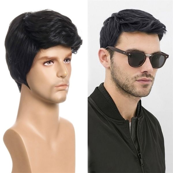 

wig men's 2021 new short chemical fiber headgear men's hair, Black