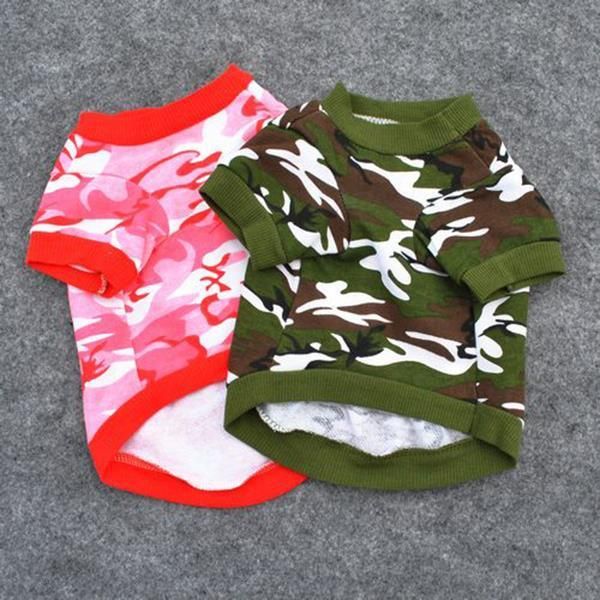 

dog apparel pet cat t shirt summer clothes hoodie cotton puppy camouflage soft coat large