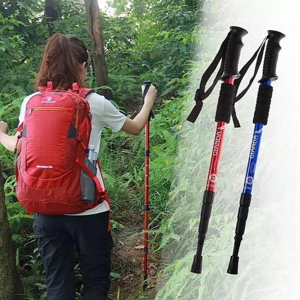 

trekking poles lightweight folding collapsible quick lock pole hiking trail running walking stick carbon fiber cane