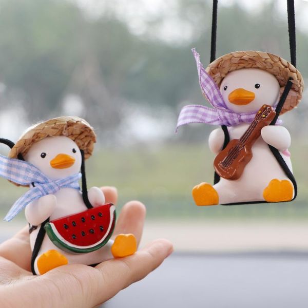 

decorative objects & figurines swinging duck pendant car rearview decor lovely cartoon hanging ornament mirror gypsum cute anime accessories
