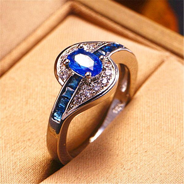 

cluster rings silver ring classic exquisite temperament female models asymmetrical inlay zircon hand jewelry birthday gift, Golden;silver