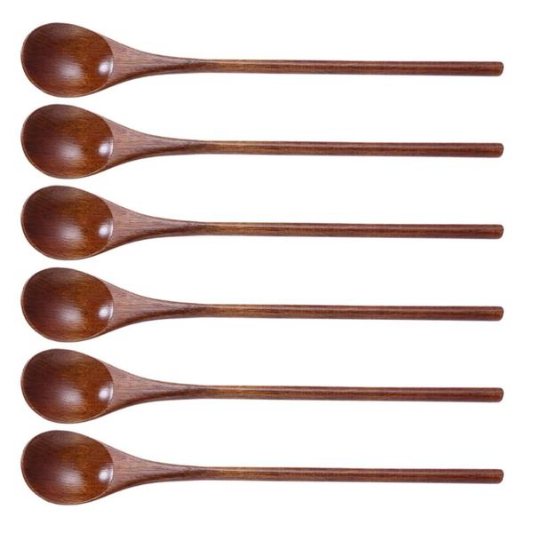

spoons 6pcs honey stirring wooden accessories long handle