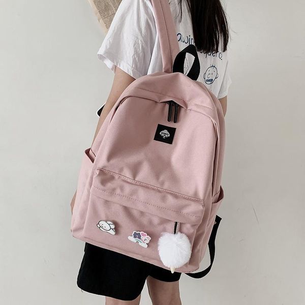 

backpack 2021 waterproof nylon backpacks for women travel bags school teenage girls femame lady solid color bag