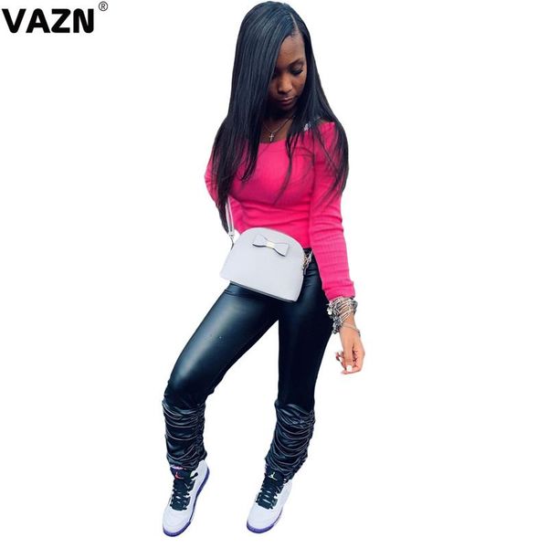 

women's tracksuits vazn 2021 s elegant high-end daily formal young soft full sleeve group leather long pants slim women 2 piece set, Gray