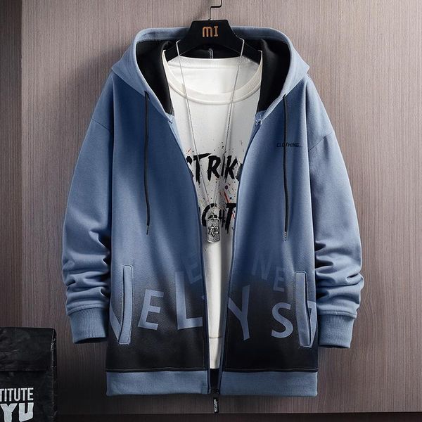 

men's hoodies & sweatshirts 2021 men hooded outwear long sleeve letter printing autumn coats street trendy coat, Black