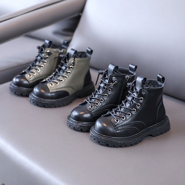 

baby shoes ins girls' martin boots 2021 winter children's plush short korean little, Black