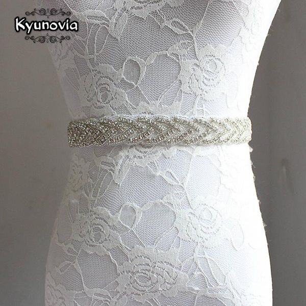 

wedding sashes kyunovia bridal sash belt crystal dress rhinestone prom party bridesmaid cummerbunds fb22, White