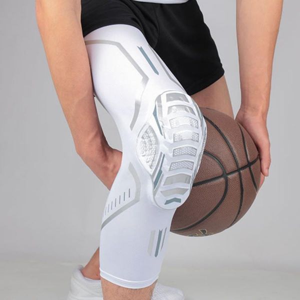 

1pcs knee pad long leg sleeves absorb sweat honeycomb shockproof brace football basketball sports guard elbow & pads, Black;gray