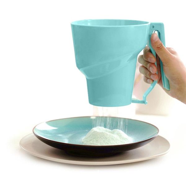 

baking & pastry tools funnel shape flour sifter fine mesh powder icing sugar sieve manual cup cake decorating supplies