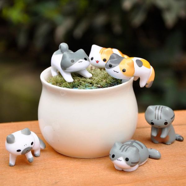 

other festive & party supplies 6pcs/lot cute cartoon cat playing baby birthday cake miniature craft figurine dessert micro landscape diy bak