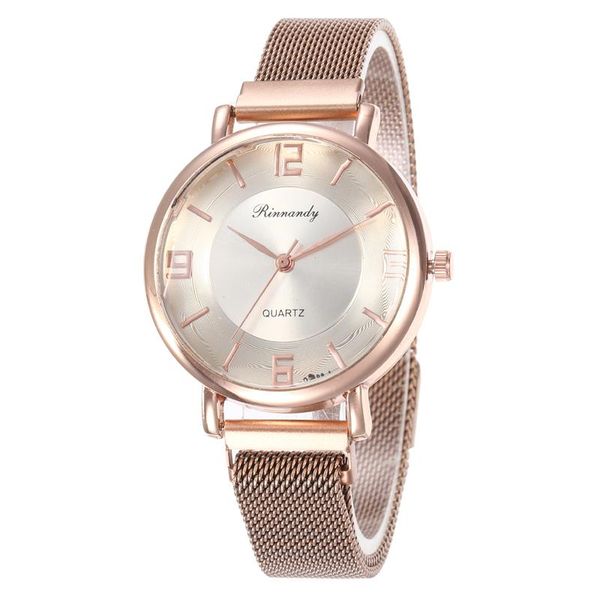 

wristwatches women's fashions of luxury stainless steel magnetic buckles geometric clocks female luminous surface arab numeral clock, Slivery;brown