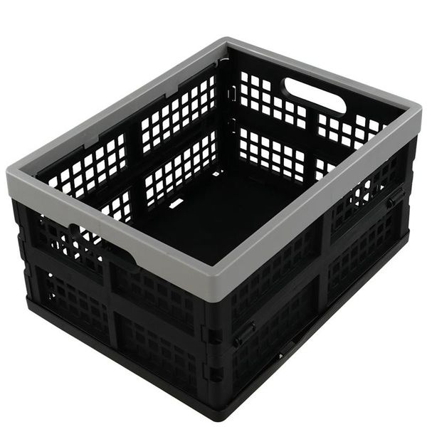 

storage baskets 16-liter folding crates storage, collapsible container plastic, set of 1