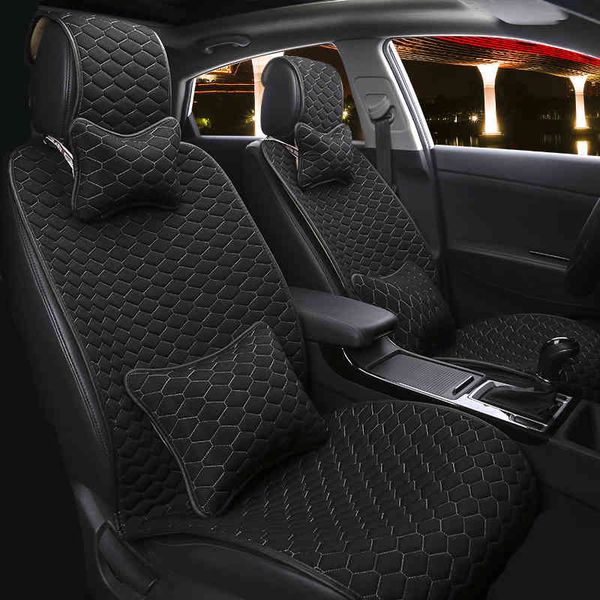 

5 -9 kits car winter linen cushion four seasons universal cartoon fabric car full surrounded by seat cover