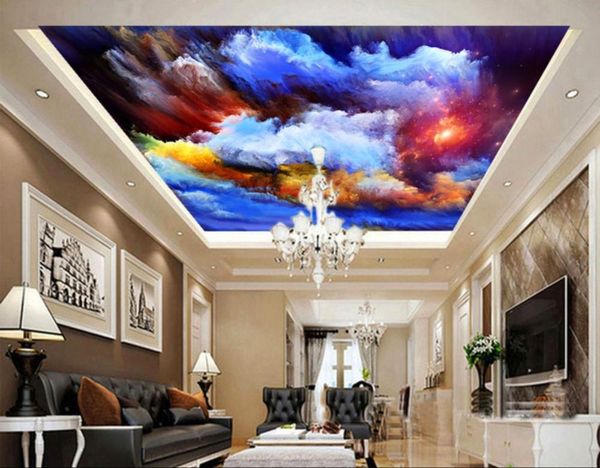 

wallpapers mural paintings living room ceiling wallpaper fantasy abstract three-dimensional watercolor background