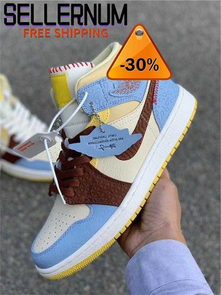 

authentic 1 mid se shoes fearless maison chateau rouge retro pale vanilla cinnamon blue yellow men outdoor shoes d, Black
