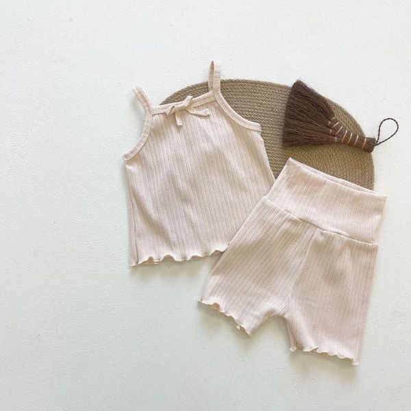 

clothing sets 0-3t born kid baby girls clothe set summer vest tank shorts elegant cute sweet cotton 2pcs outfit, White