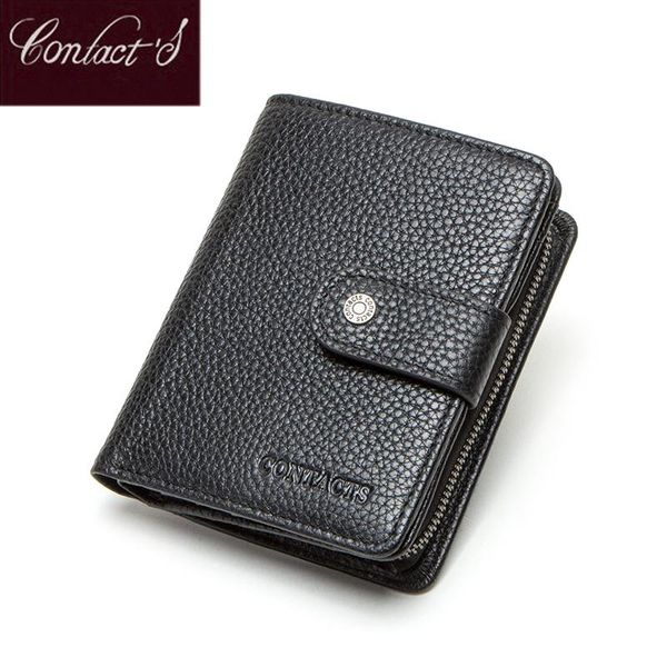 

wallets contact's genuine leather wallet women zipper coin purses female small carteira feminina walet lady for girls money bag, Red;black